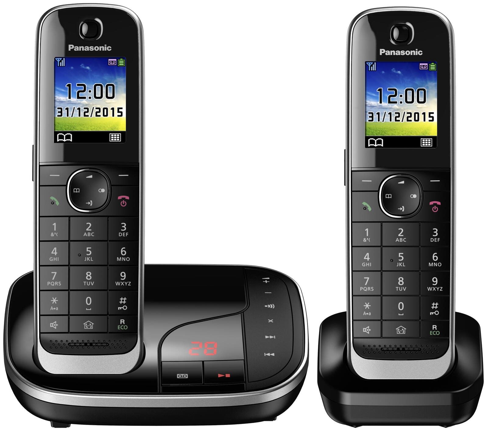Panasonic Schnurloses Telefon-Set mit Anrufbeantworter KX-TGJ322GB schwarz