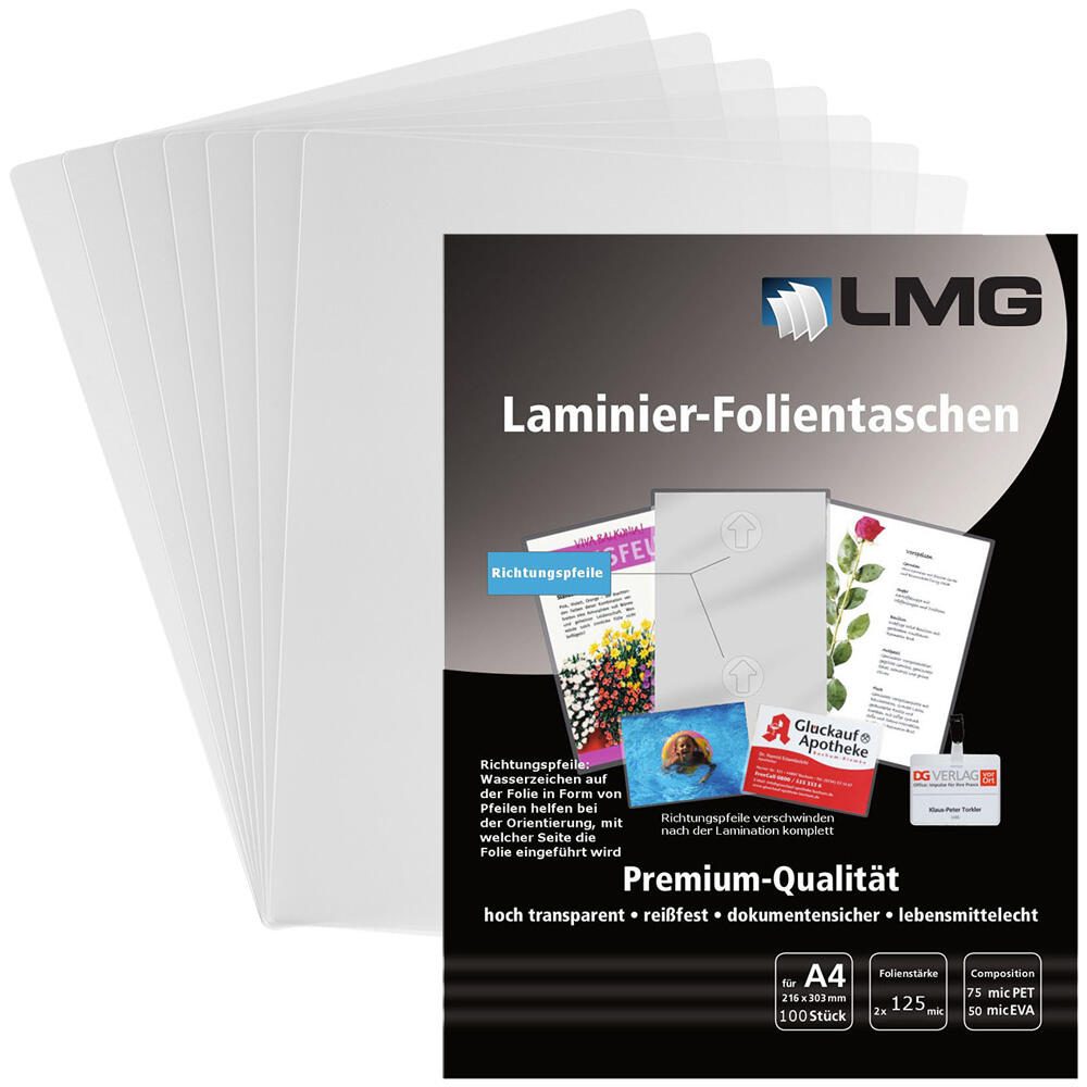 LMG Laminierfolien glänzend 125 mikron A4