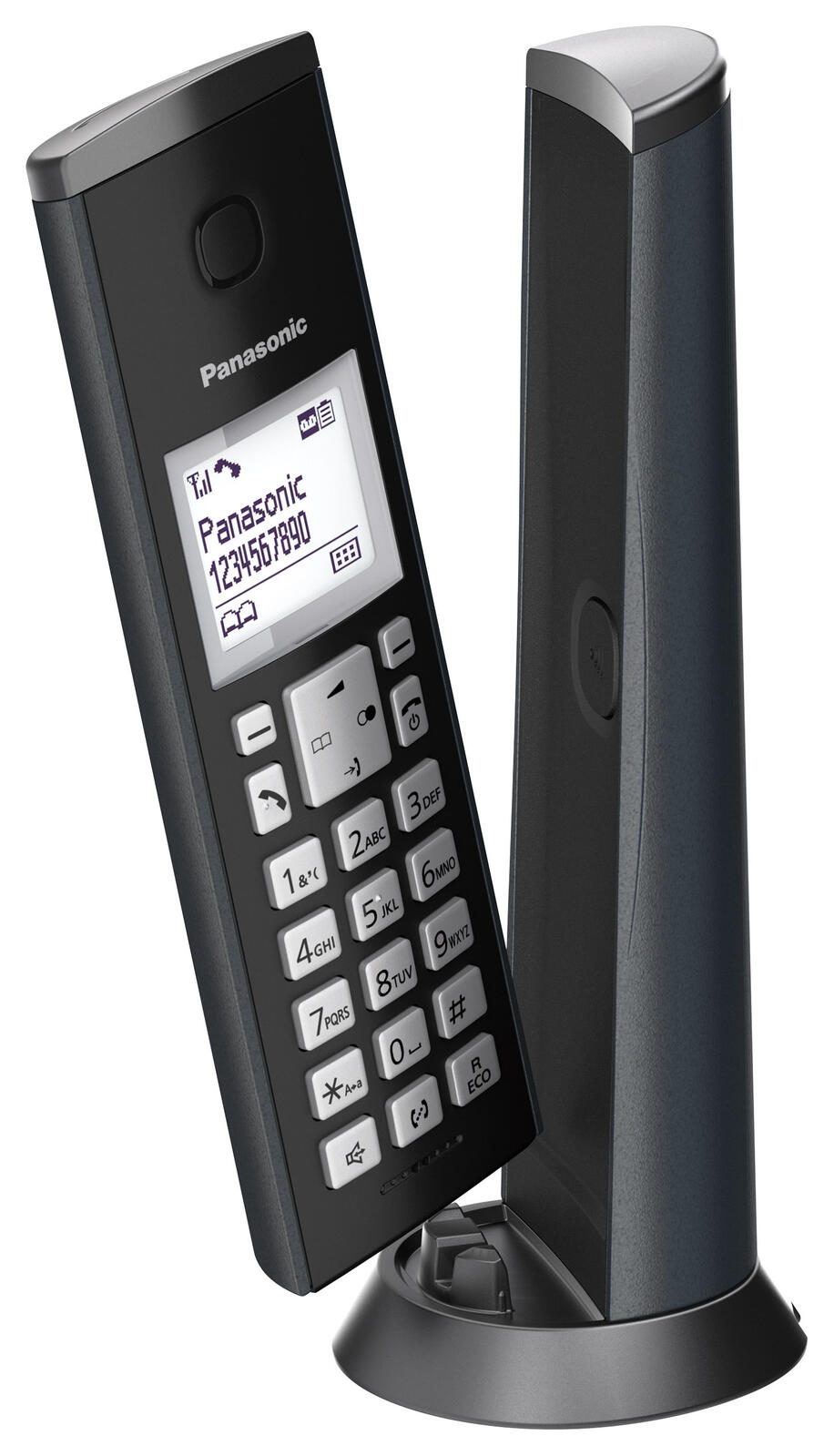 Panasonic Schnurloses Telefon mit Anrufbeantworter KX-TGK220GM schwarz-matt