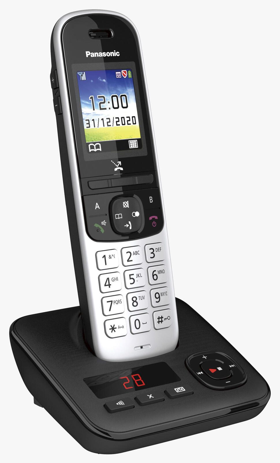 Panasonic Schnurloses Telefon mit Anrufbeantworter KX-TGH720GS silber-schwarz