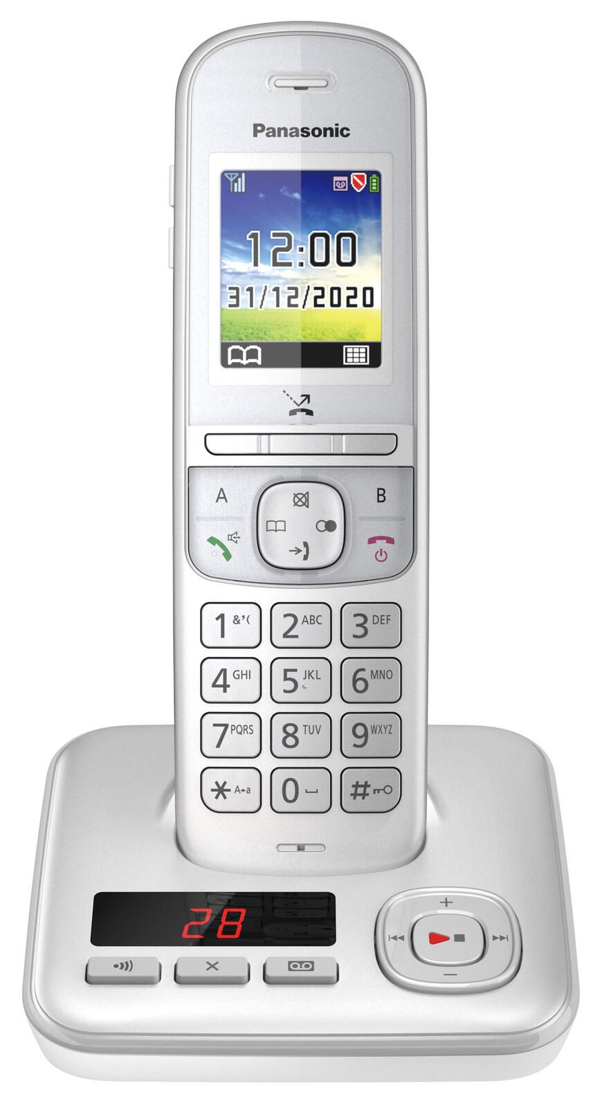 Panasonic Schnurloses Telefon mit Anrufbeantworter KX-TGH720GG silber
