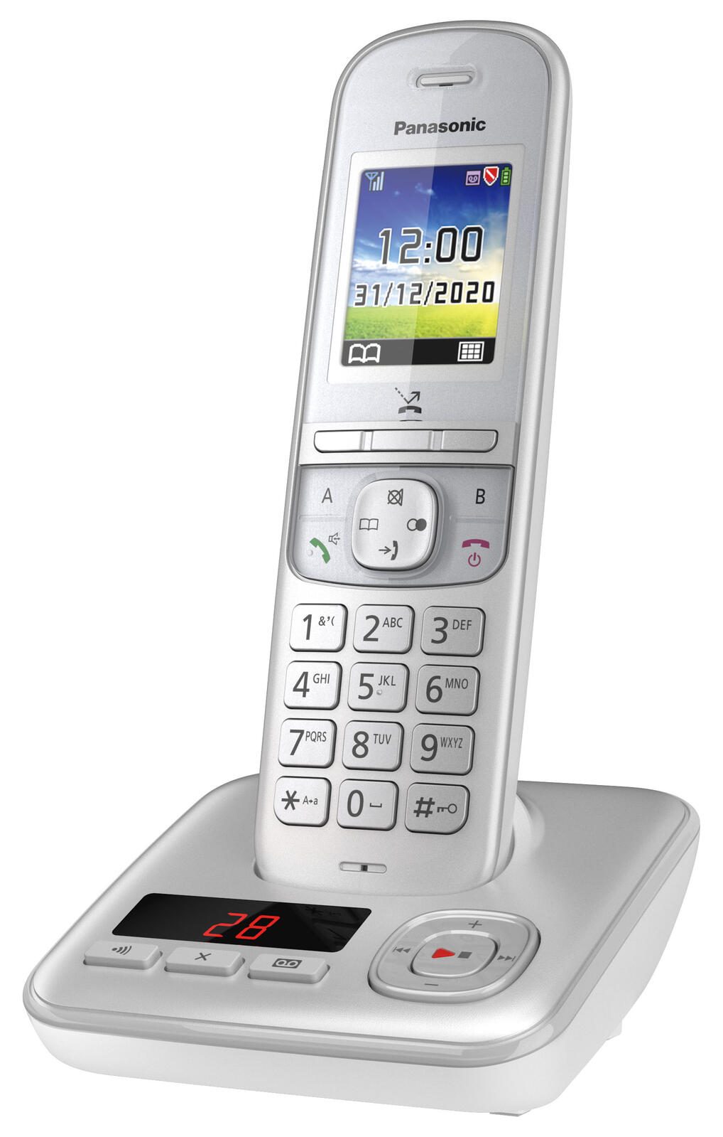Panasonic Schnurloses Telefon mit Anrufbeantworter KX-TGH720GG silber