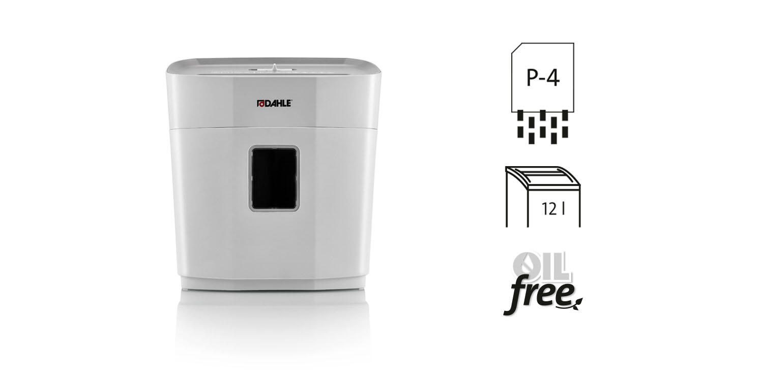 DAHLE PaperSAFE 100 Aktenvernichter mit Partikelschnitt bis 5 Blatt lichtgrau