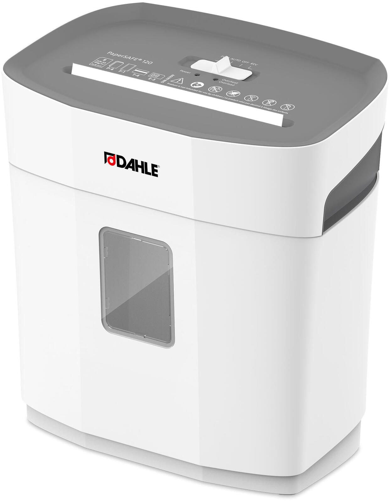 DAHLE PaperSAFE 120 Aktenvernichter mit Partikelschnitt bis 8 Blatt lichtgrau