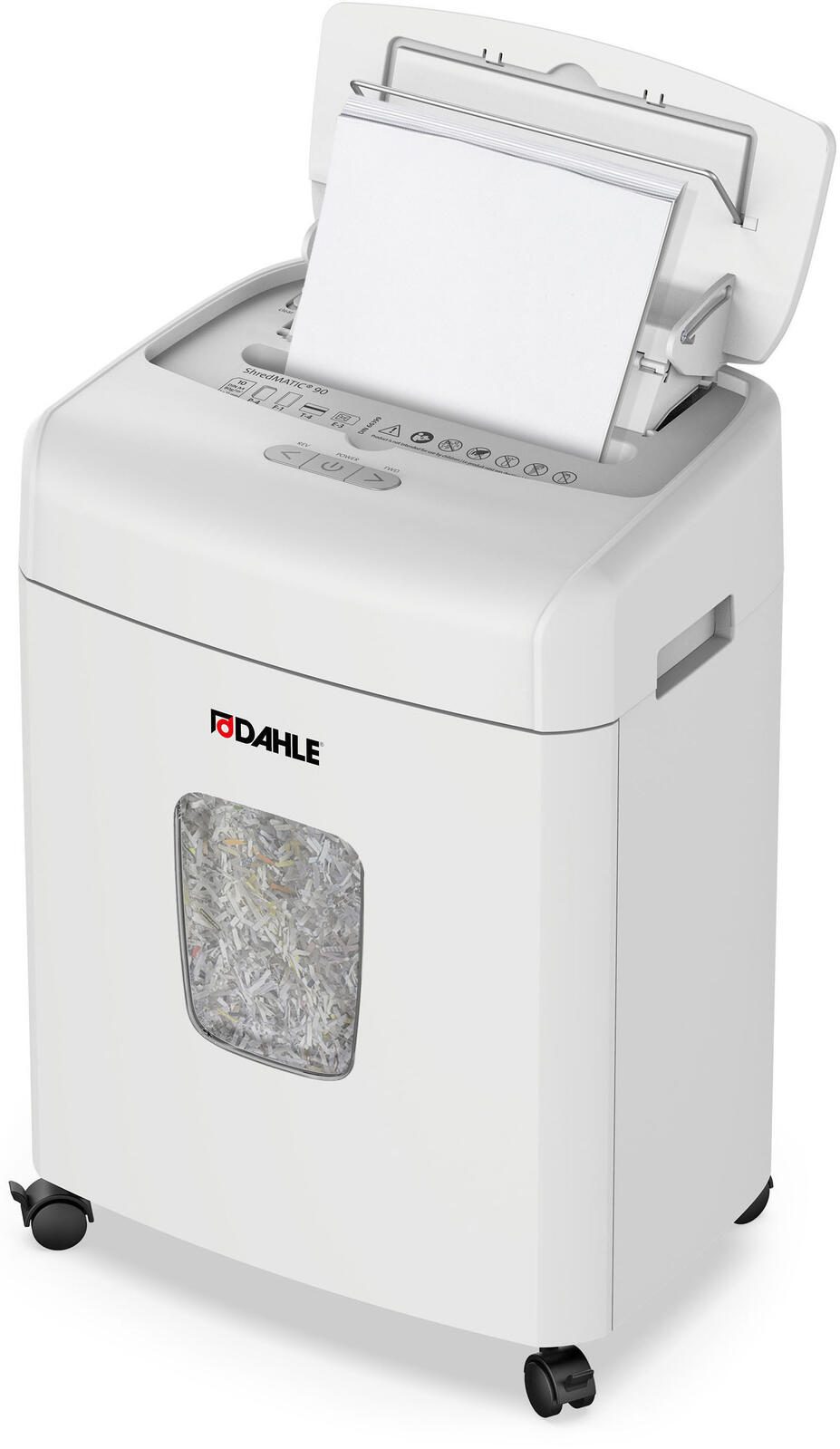 DAHLE ShredMATIC 90 Aktenvernichter mit Partikelschnitt bis 90 Blatt lichtgrau