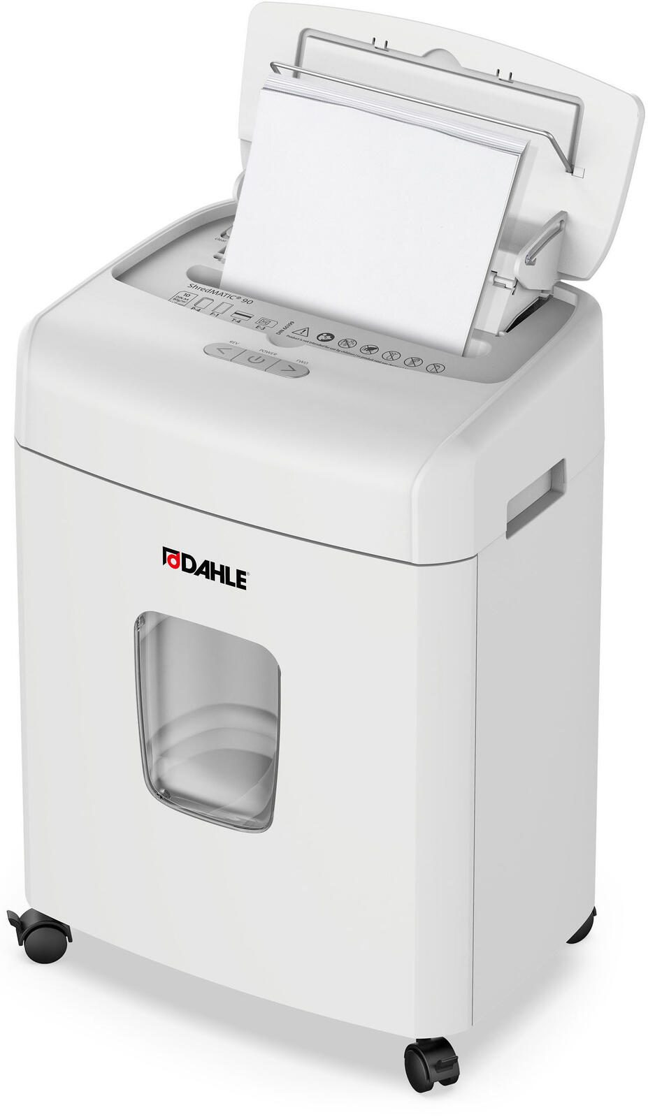 DAHLE ShredMATIC 90 Aktenvernichter mit Partikelschnitt bis 90 Blatt lichtgrau