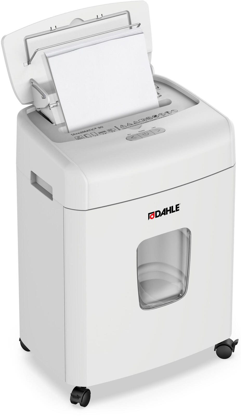 DAHLE ShredMATIC 90 Aktenvernichter mit Partikelschnitt bis 90 Blatt lichtgrau