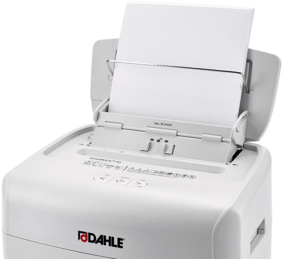 DAHLE ShredMATIC 90 Aktenvernichter mit Partikelschnitt bis 90 Blatt lichtgrau
