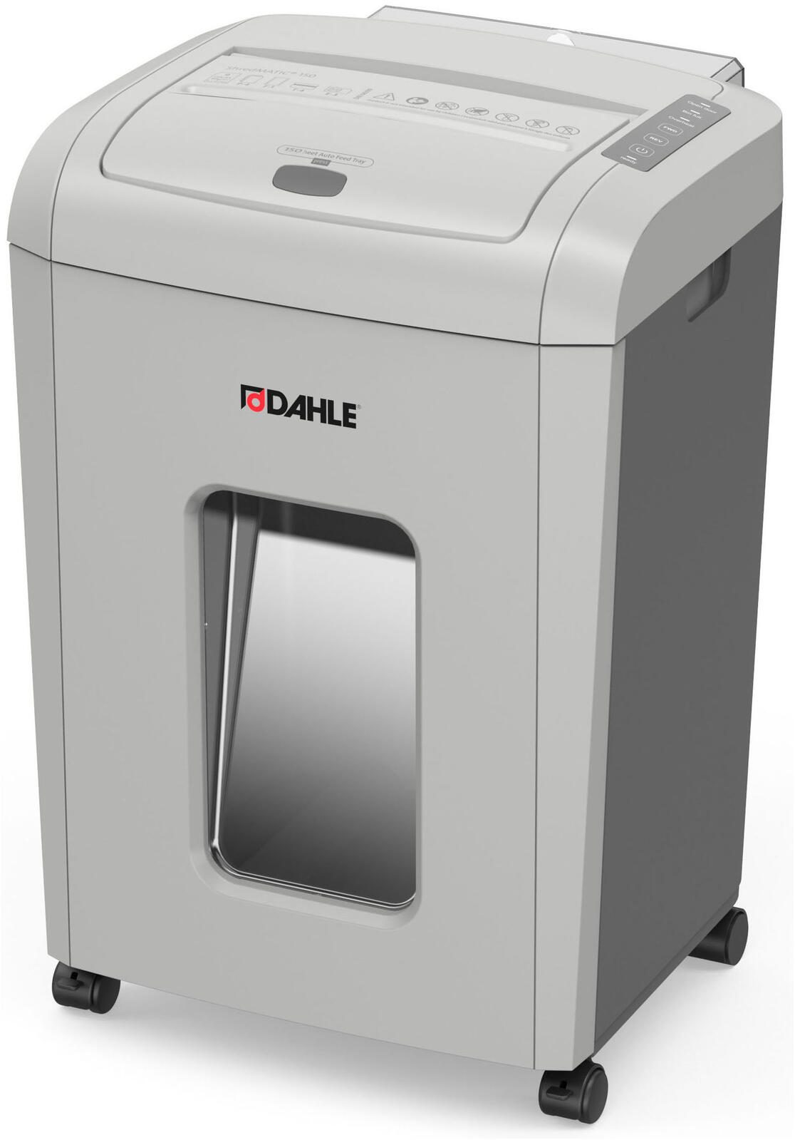 DAHLE ShredMATIC 150 Aktenvernichter mit Partikelschnitt bis 150 Blatt lichtgrau
