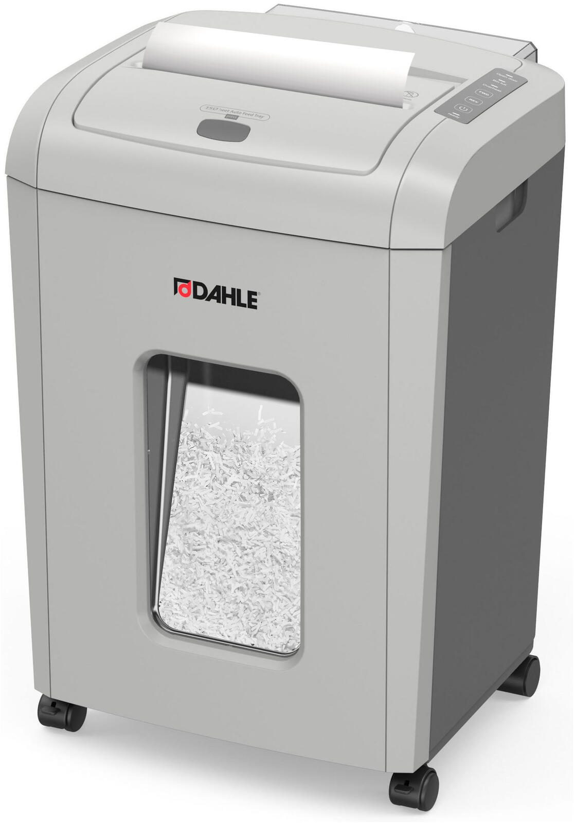 DAHLE ShredMATIC 150 Aktenvernichter mit Partikelschnitt bis 150 Blatt lichtgrau