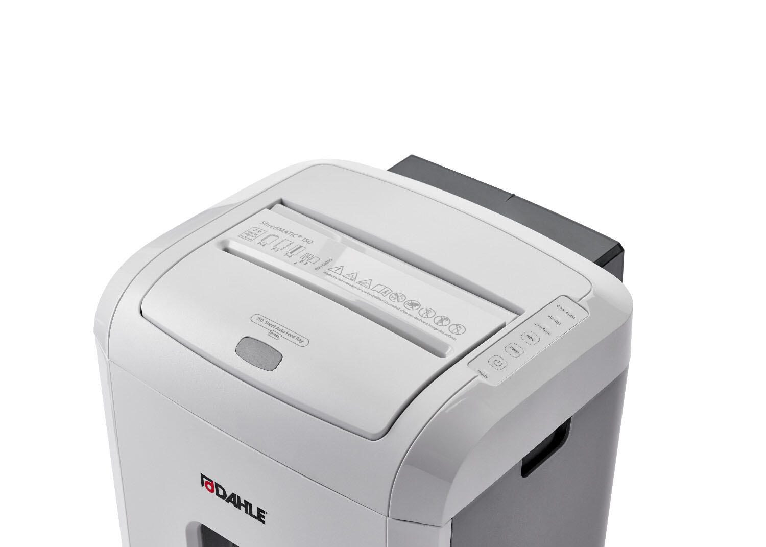 DAHLE ShredMATIC 150 Aktenvernichter mit Partikelschnitt bis 150 Blatt lichtgrau