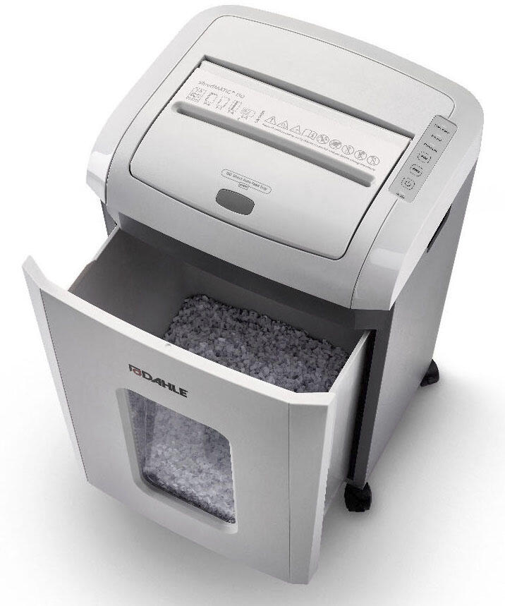 DAHLE ShredMATIC 150 Aktenvernichter mit Partikelschnitt bis 150 Blatt lichtgrau