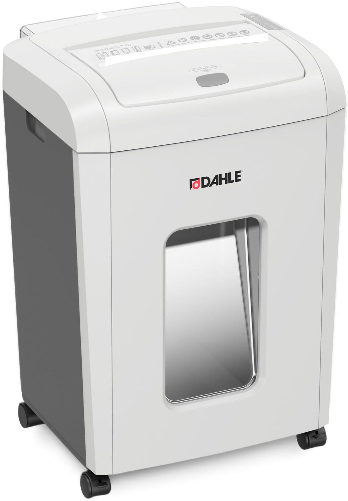 DAHLE ShredMATIC 150 Aktenvernichter mit Partikelschnitt bis 150 Blatt lichtgrau