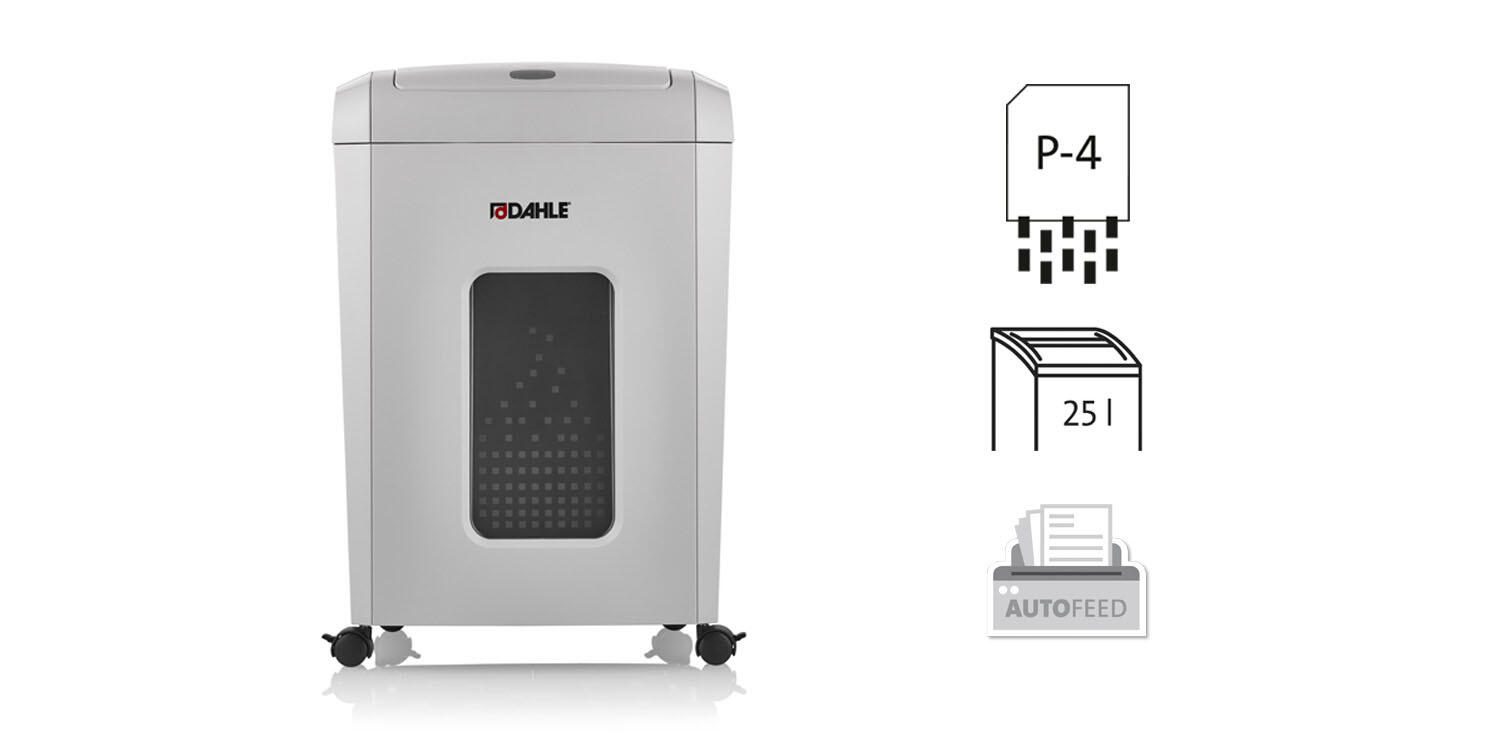 DAHLE ShredMATIC 150 Aktenvernichter mit Partikelschnitt bis 150 Blatt lichtgrau