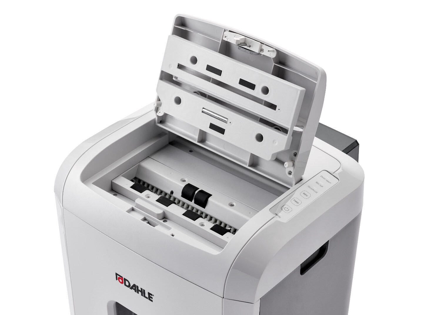 DAHLE ShredMATIC 150 Aktenvernichter mit Partikelschnitt bis 150 Blatt lichtgrau