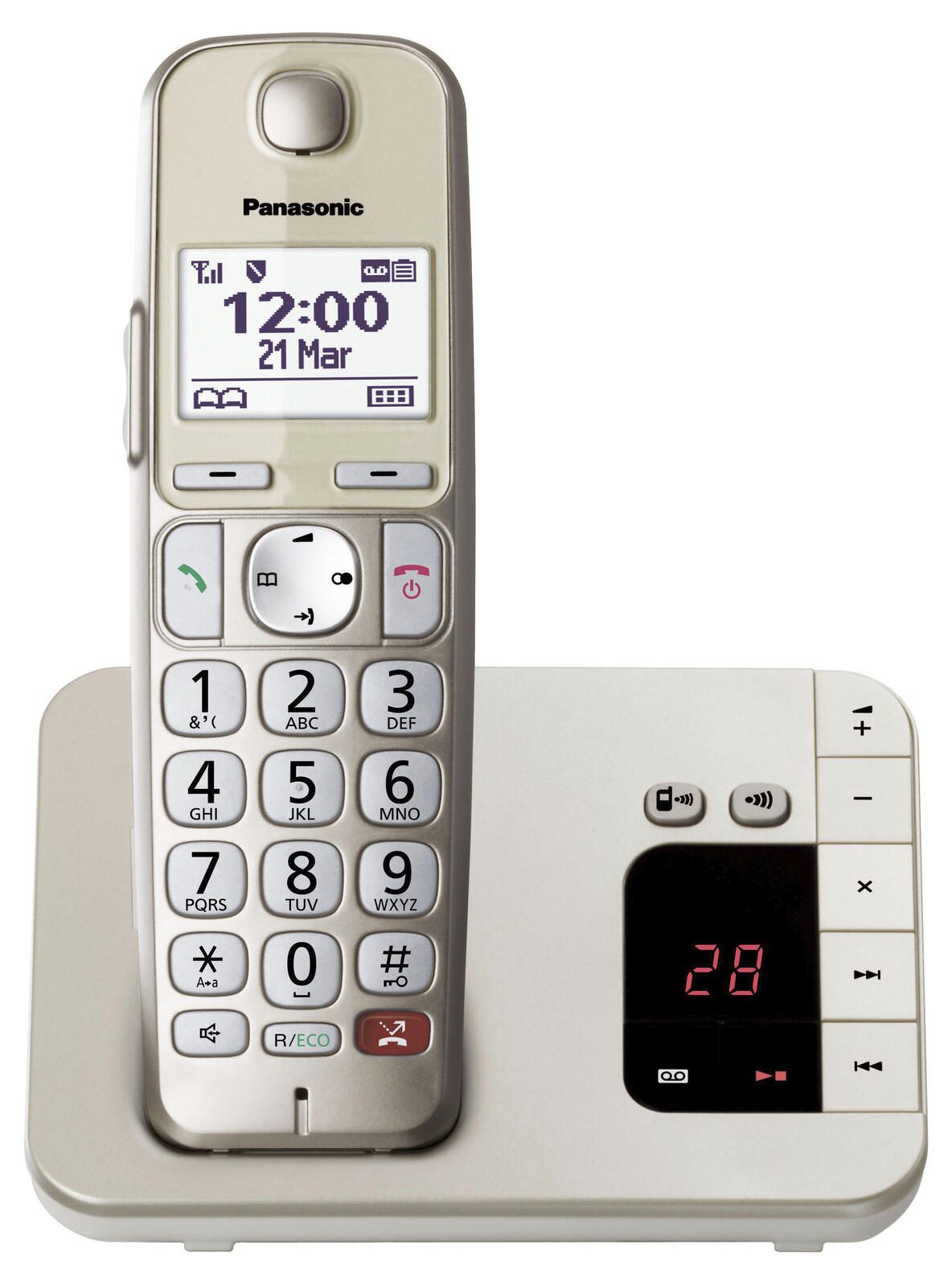 Panasonic Schnurloses Telefon mit Anrufbeantworter KX-TGE260GN champagner