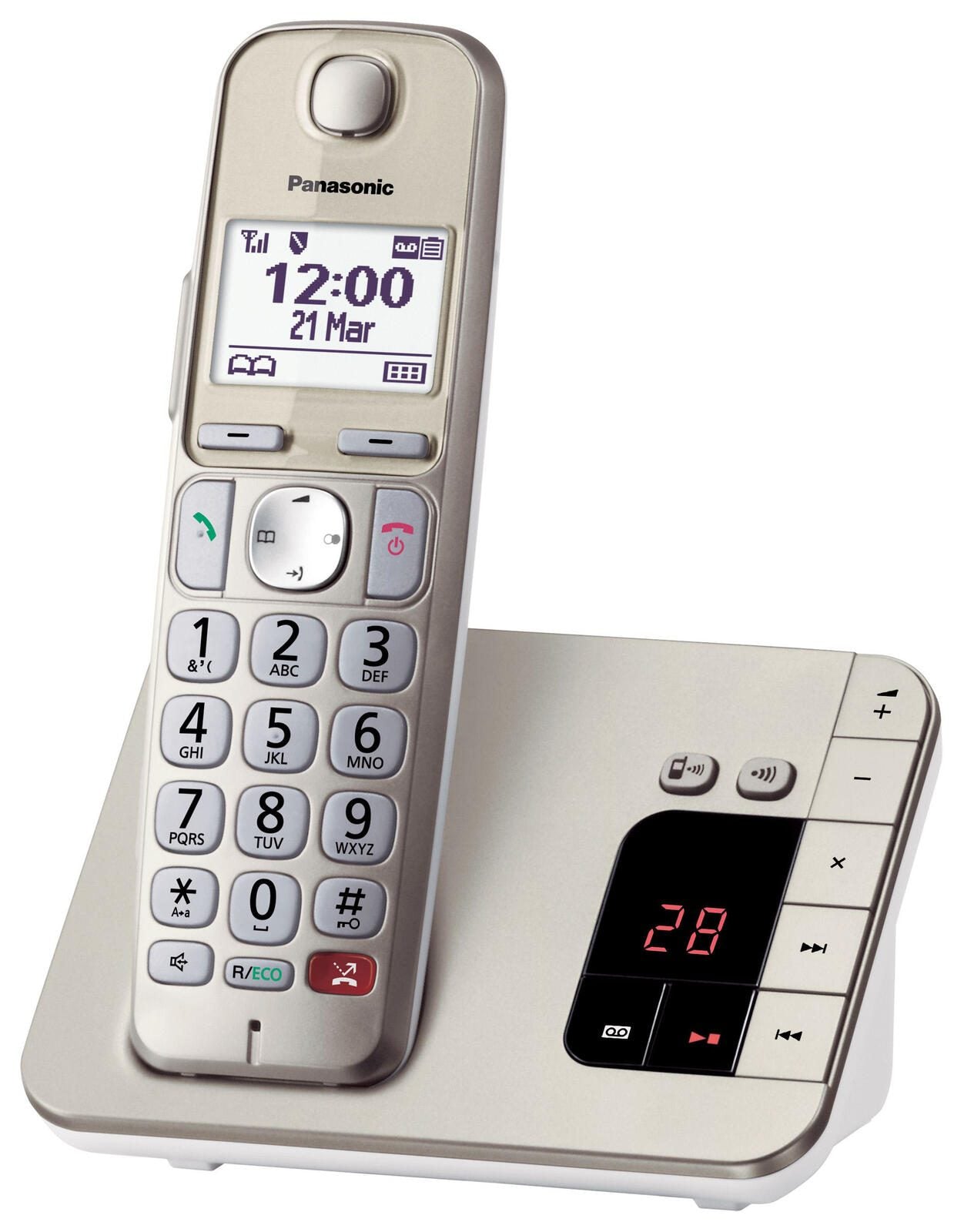 Panasonic Schnurloses Telefon mit Anrufbeantworter KX-TGE260GN champagner