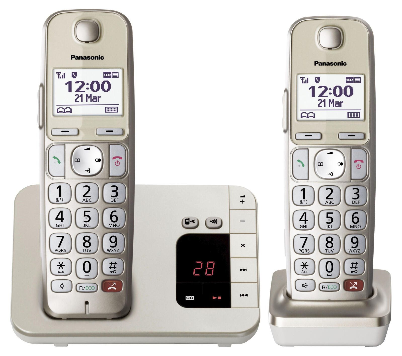 Panasonic Schnurloses Telefon-Set mit Anrufbeantworter KX-TGE262GN champagner
