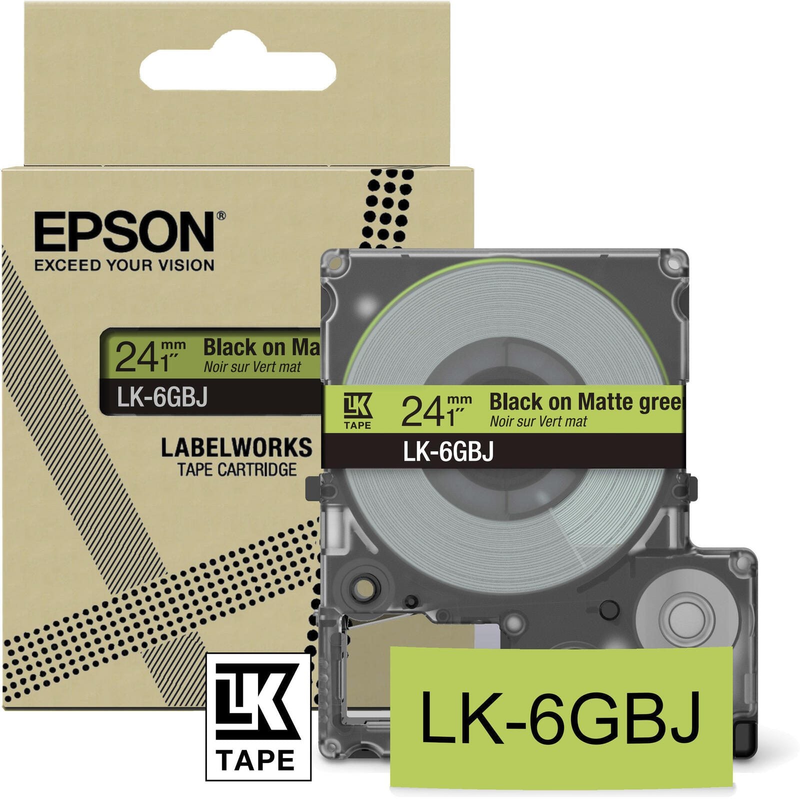 EPSON Band LK-6GBJ 24 mm grün