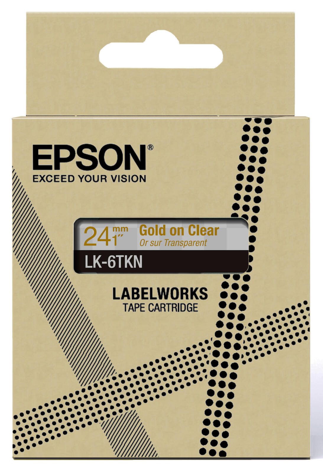 EPSON Band LK-4WBW - 24 mm - Gold auf durchsichtig