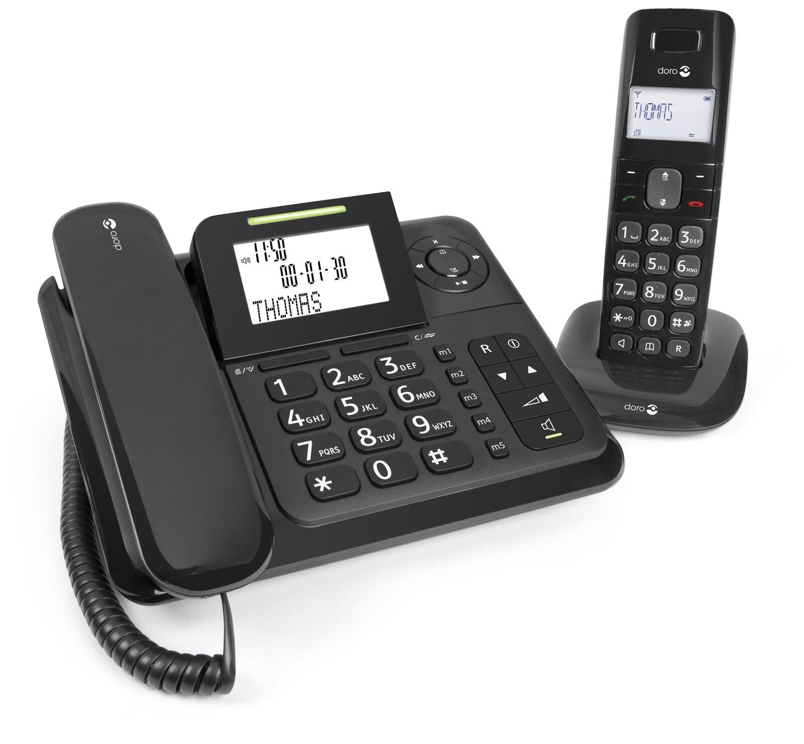 doro Comfort 4005 Schnurgebundenes Telefon-Set mit Anrufbeantworter schwarz