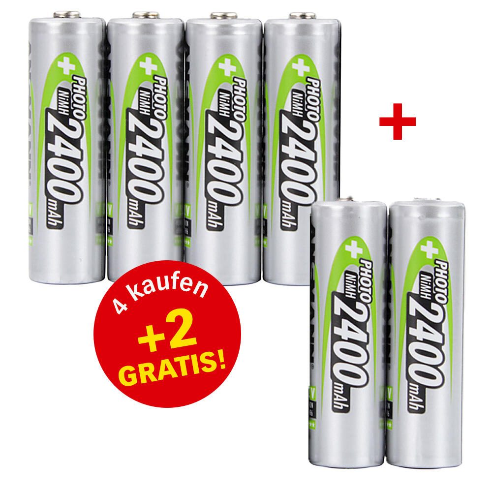 ANSMANN Akkus Mignon AA 1.2 V, 4 + 2 St. GRATIS