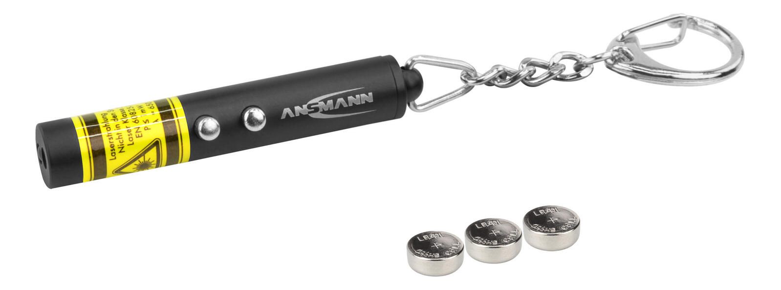ANSMANN Laserpointer Keychain 2-in-1, roter Laser