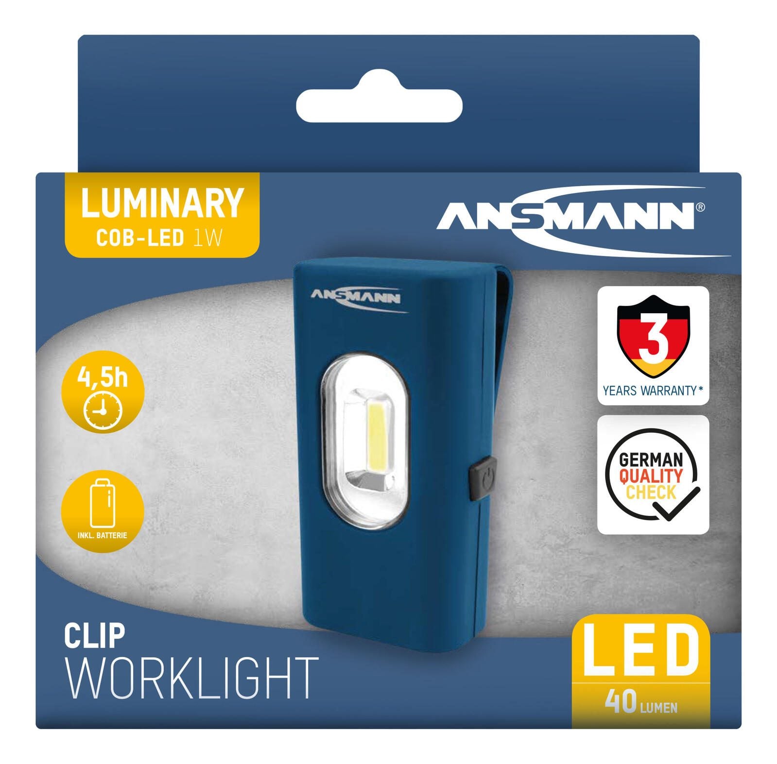 ANSMANN Werkstattlampe 8.5 cm blau