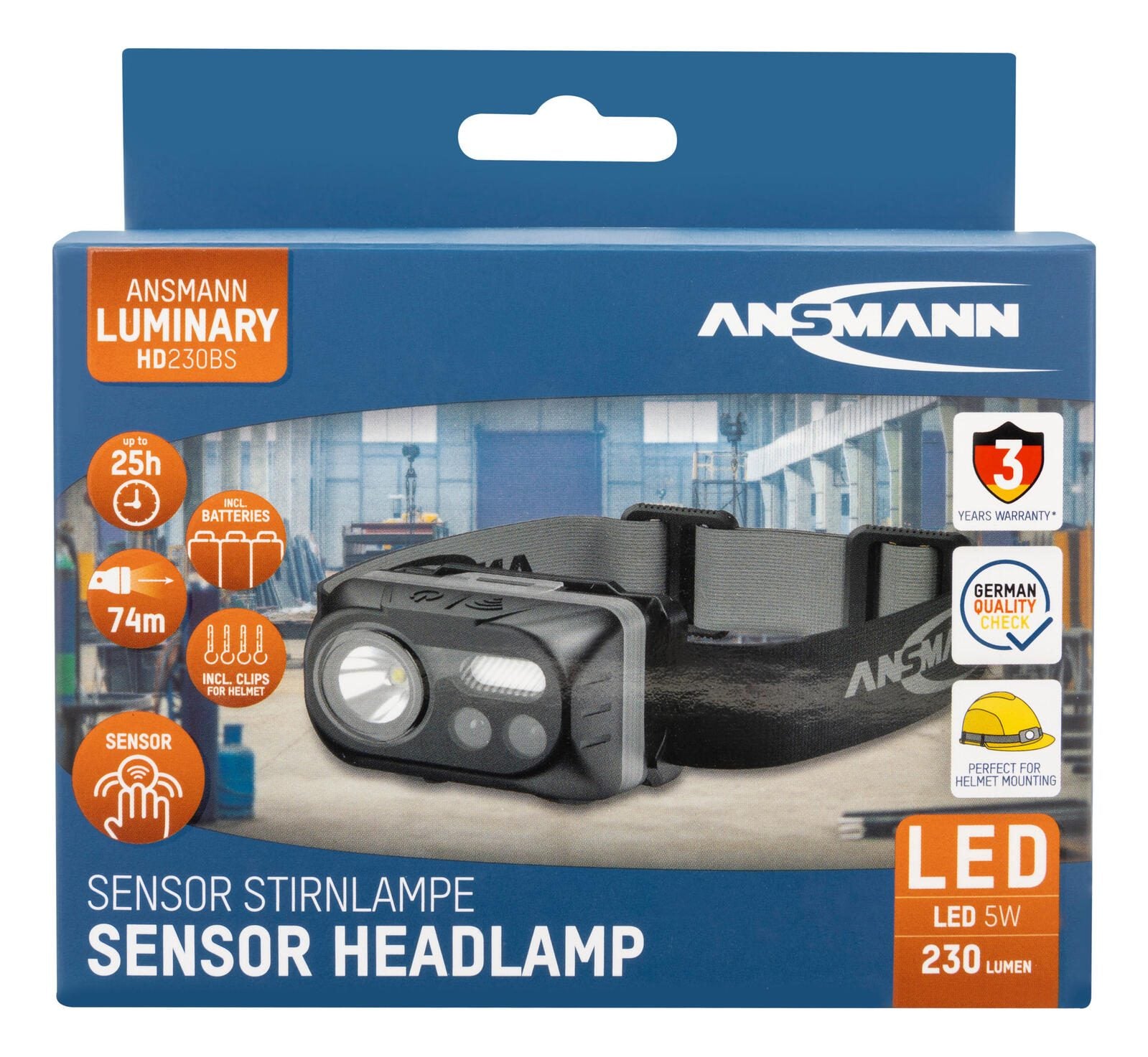 ANSMANN Stirnlampe 6 cm schwarz