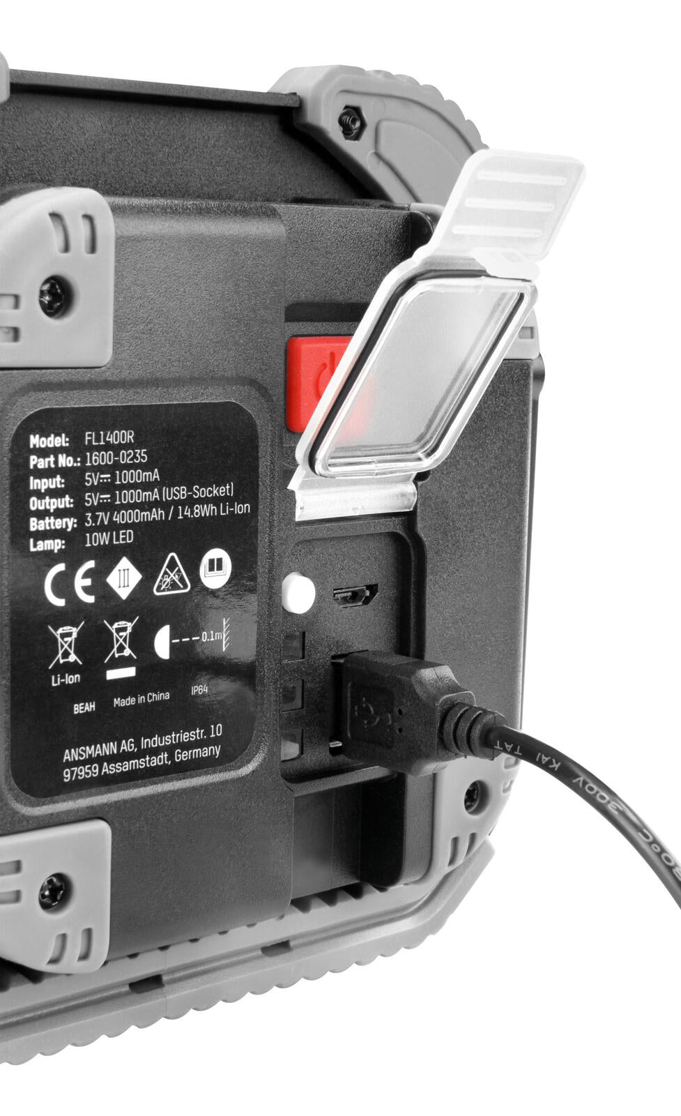ANSMANN Akku-LED-Baustrahler 10 W schwarz/grau