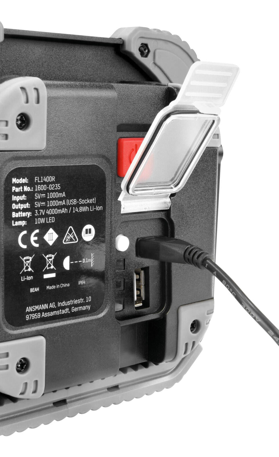ANSMANN Akku-LED-Baustrahler 10 W schwarz/grau