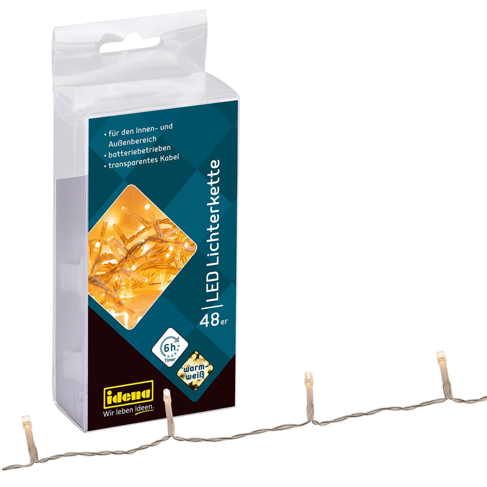 Idena Lichterkette 4.1 m transparent