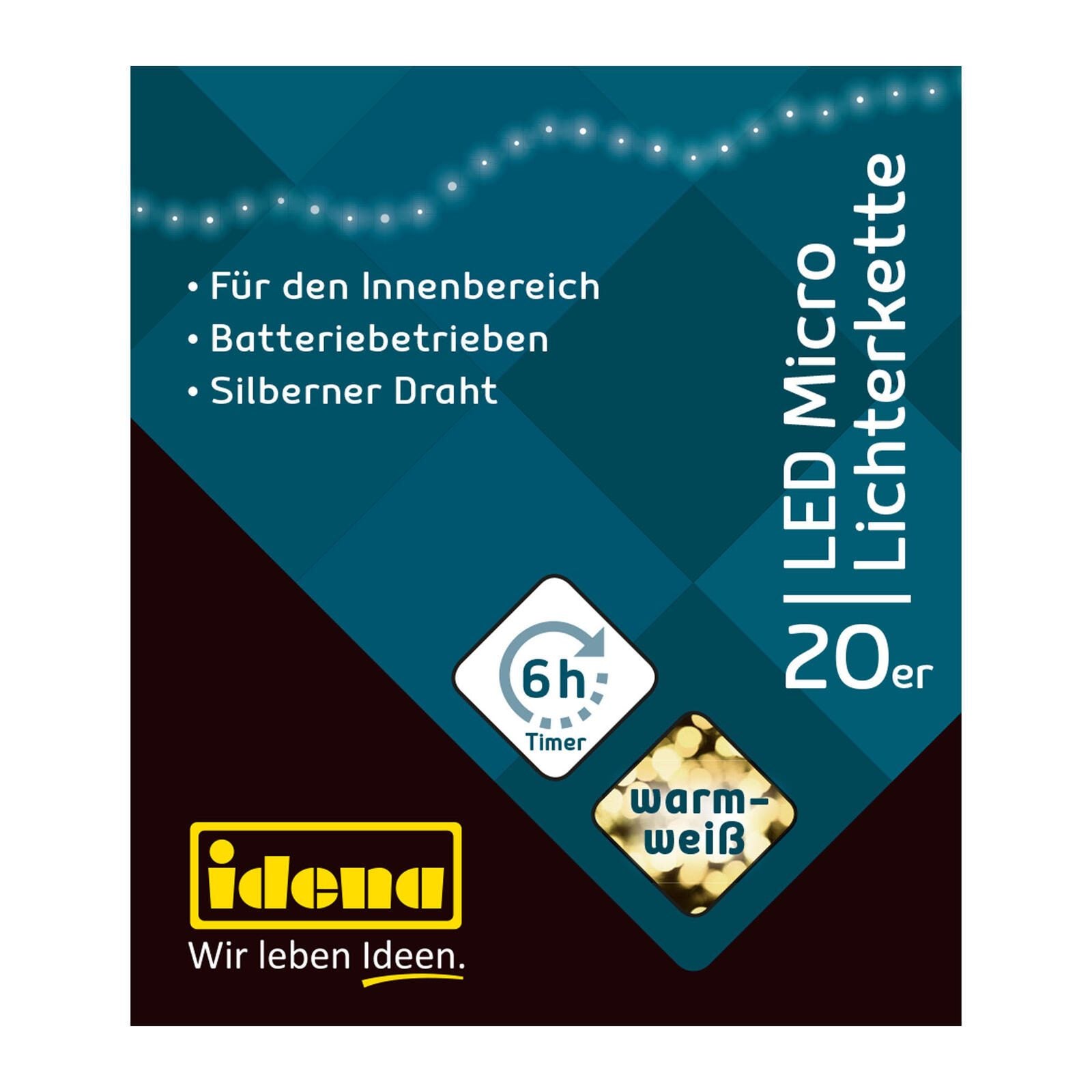 Idena Lichterkette 2.2 m silber