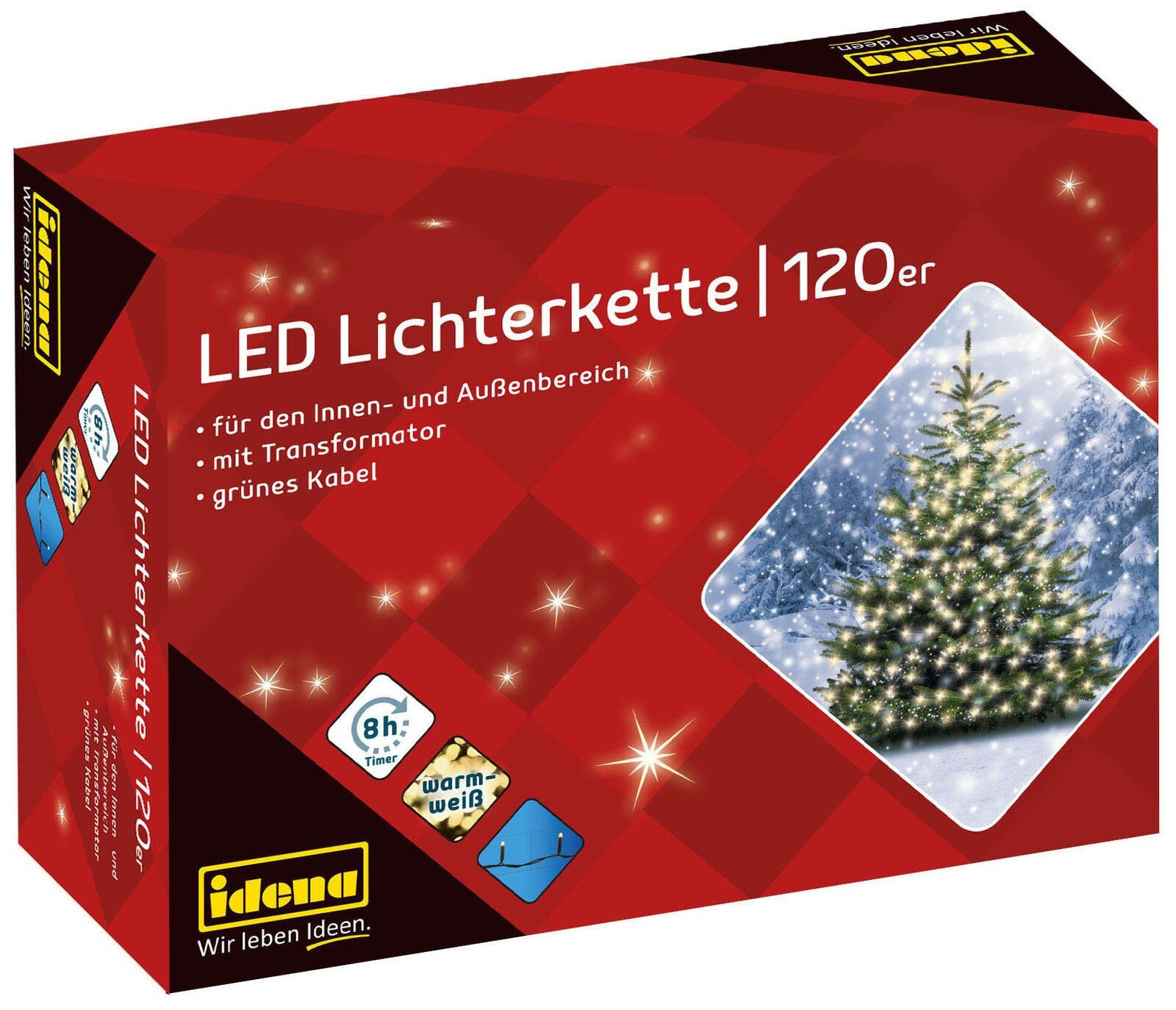 Idena Lichterkette 20 m dunkelgrün