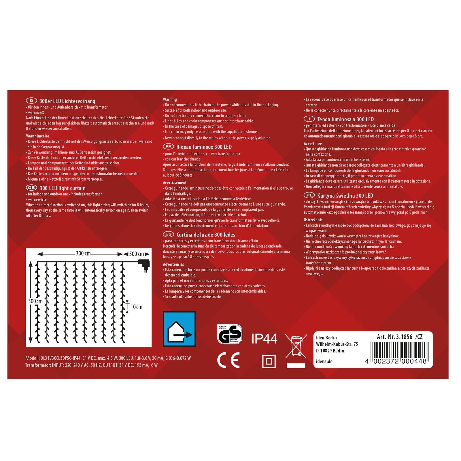 Idena Lichterkette 20 m dunkelgrün