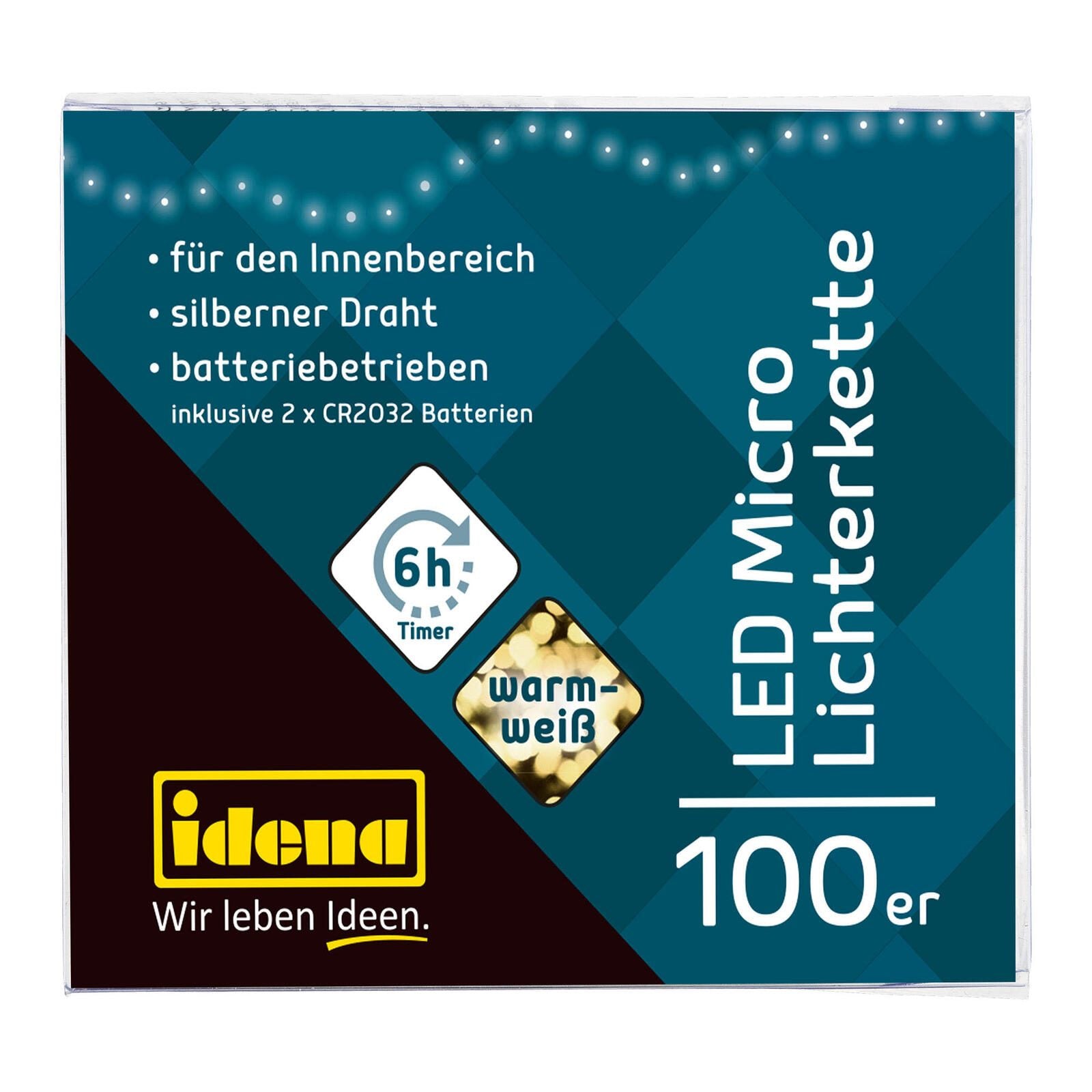 Idena Lichterkette 10.2 m silber