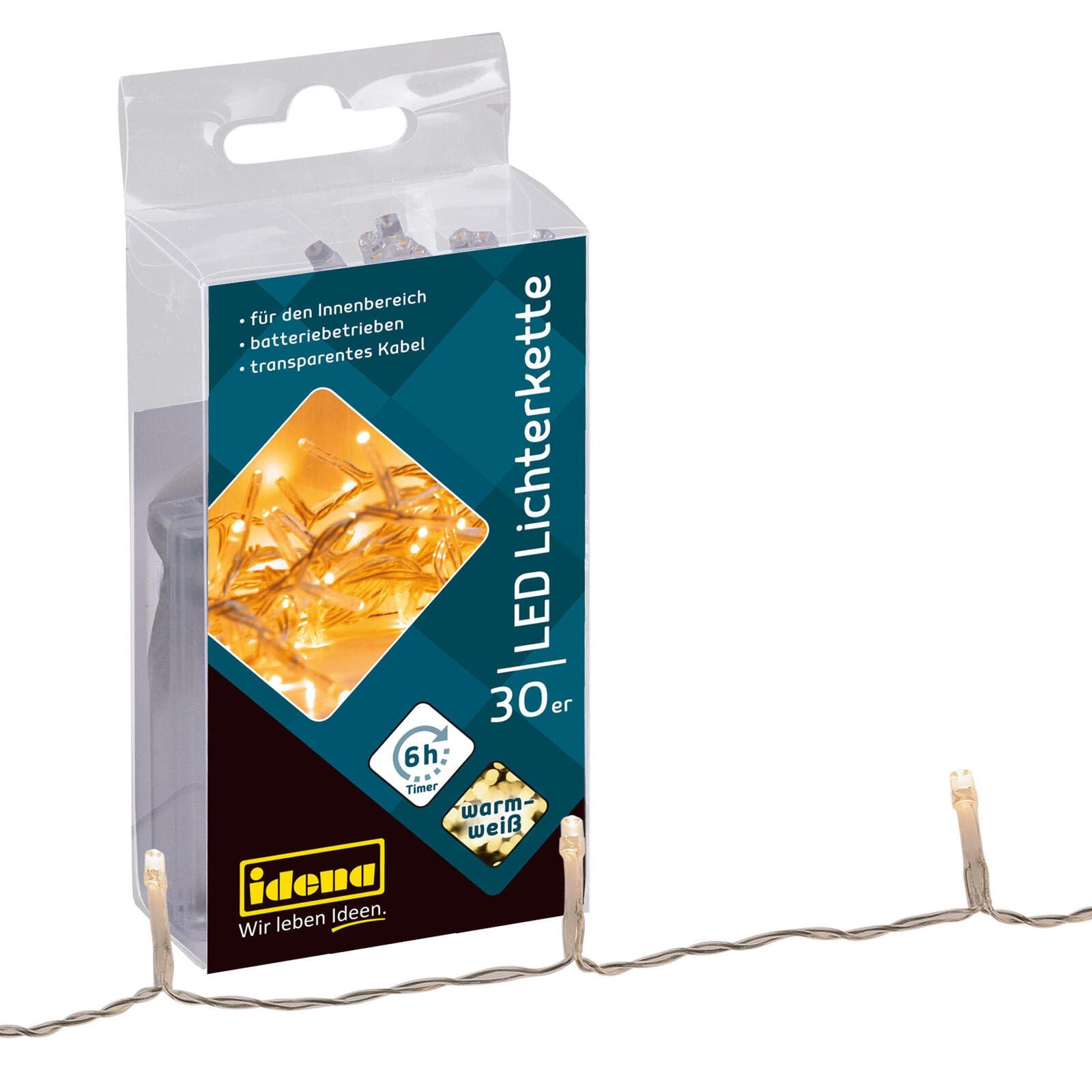 Idena Lichterkette 2.6 m transparent