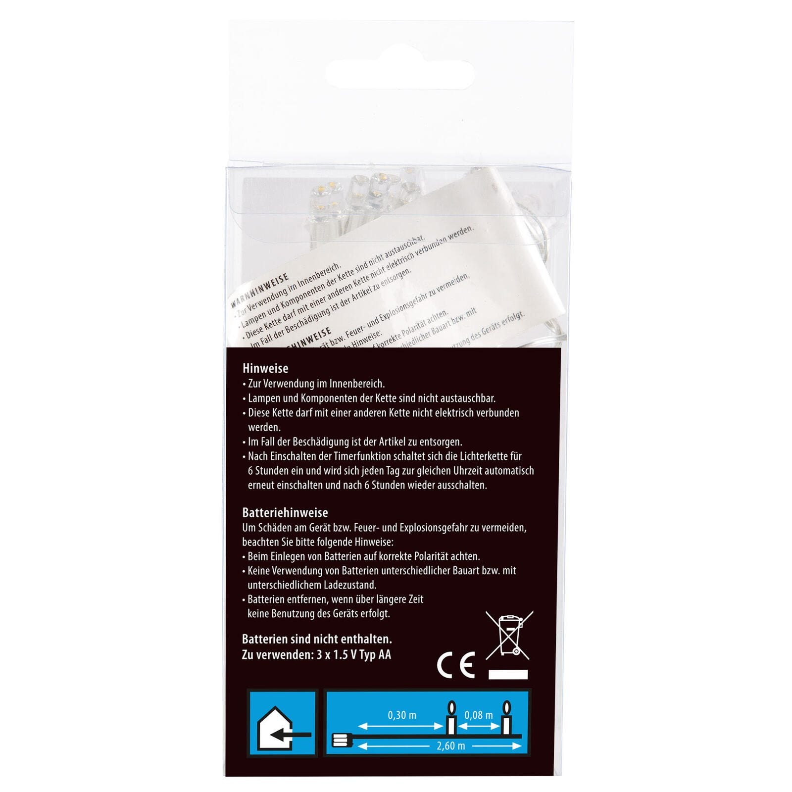Idena Lichterkette 2.6 m transparent