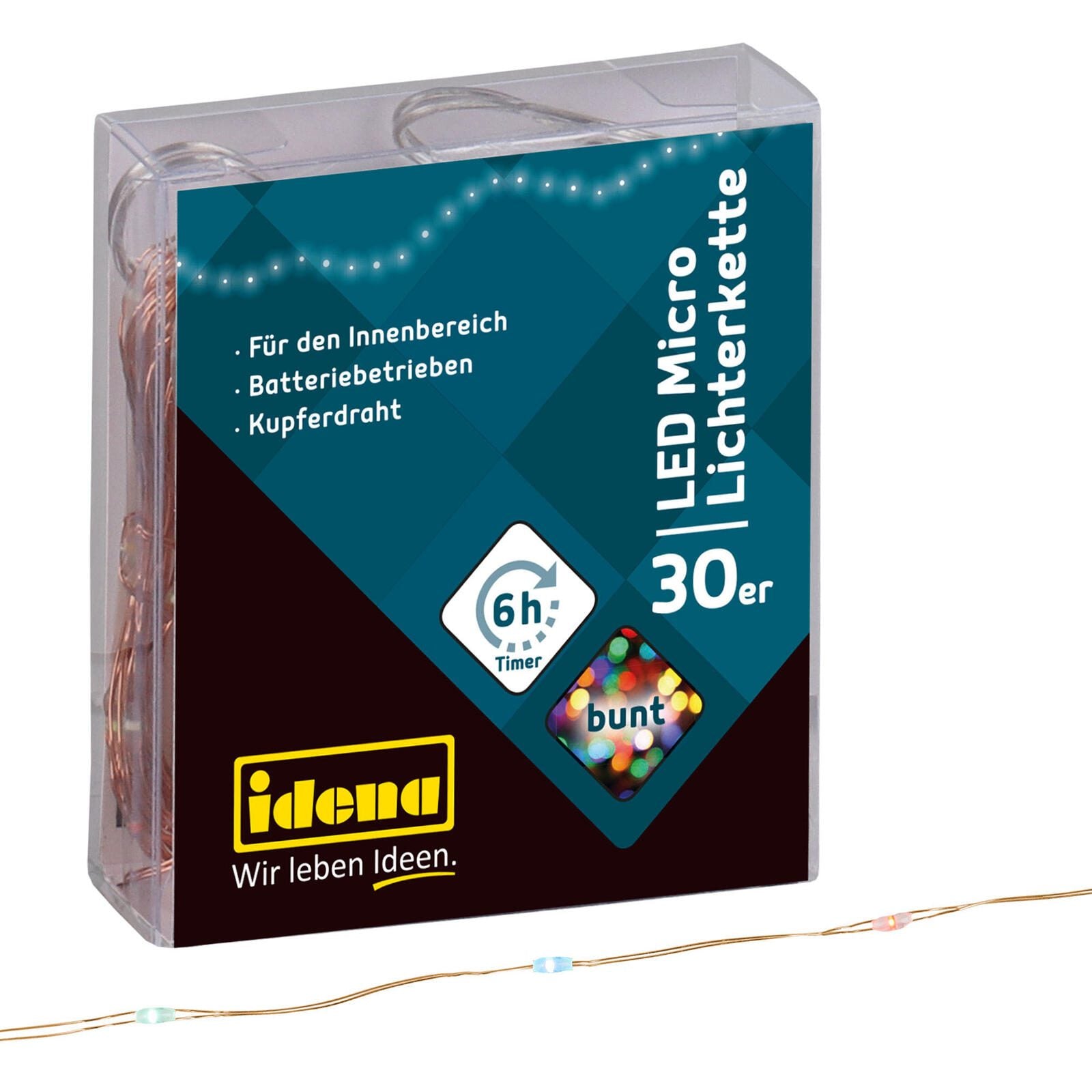 Idena Lichterkette 3.2 m kupfer