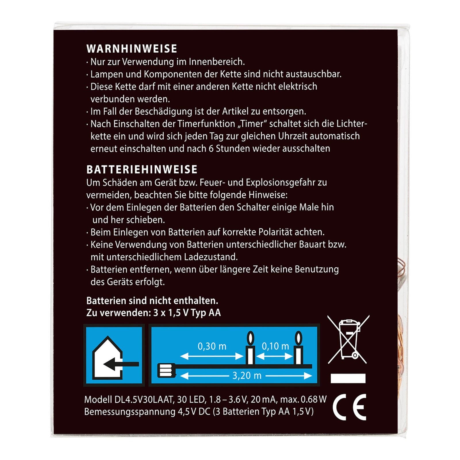 Idena Lichterkette 3.2 m kupfer