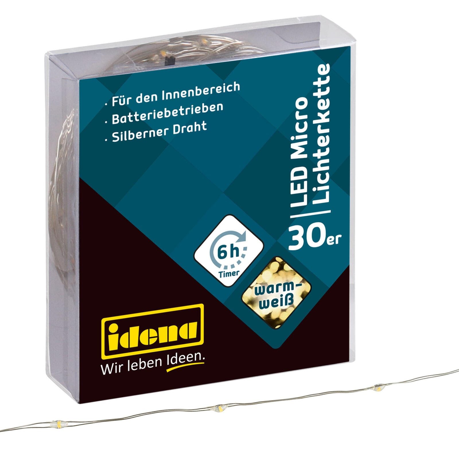 Idena Lichterkette 3.2 m silber