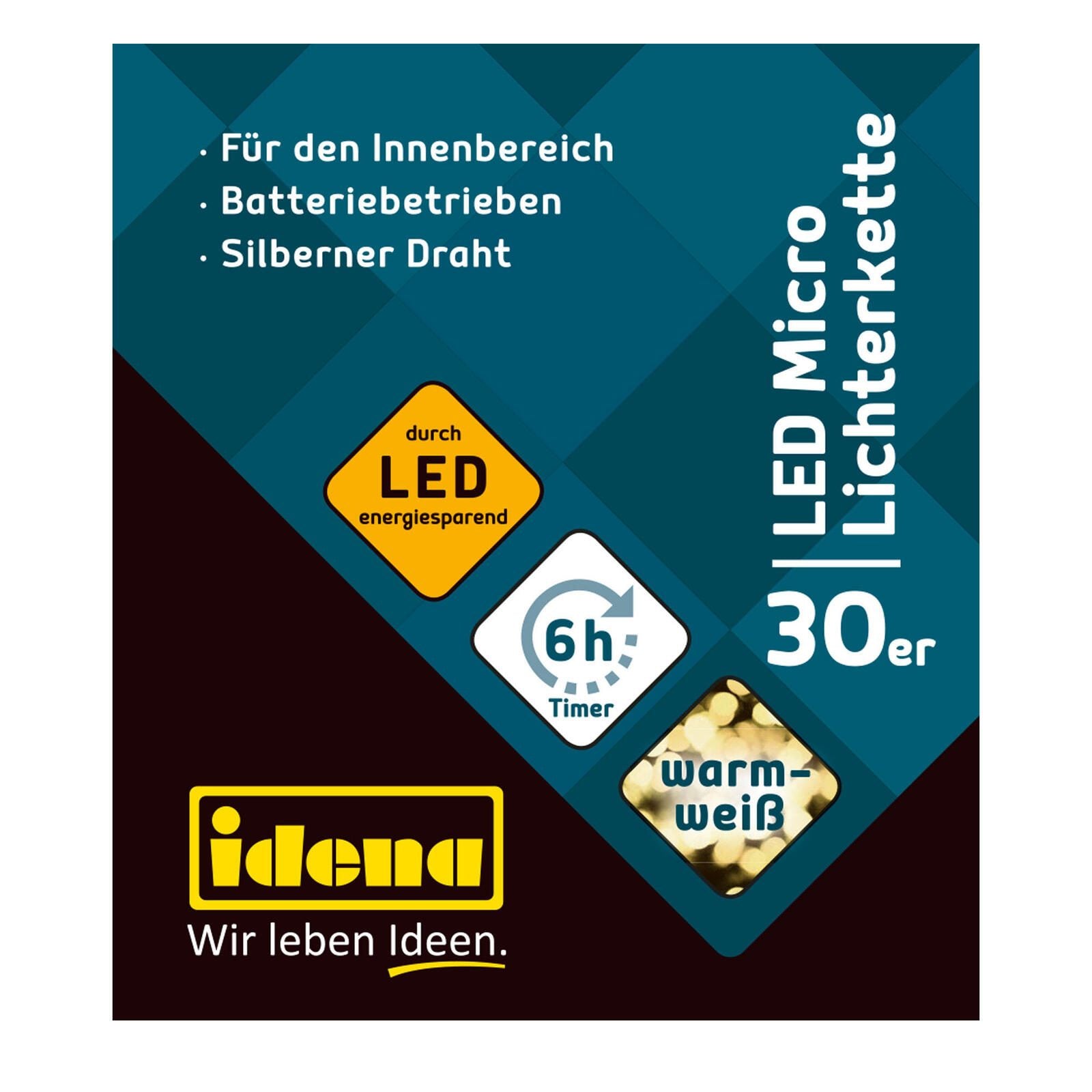 Idena Lichterkette 3.2 m silber