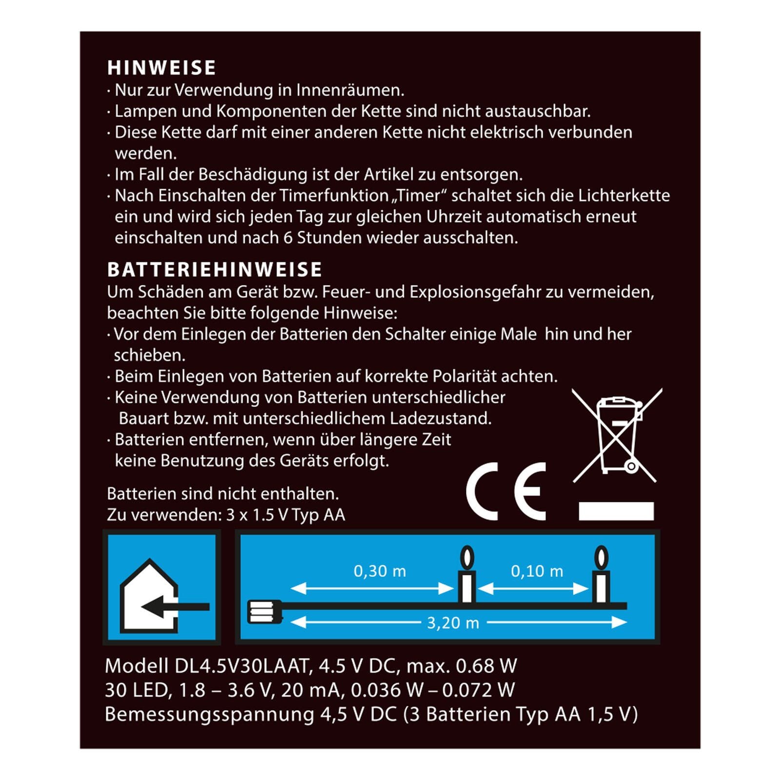 Idena Lichterkette 3.2 m silber