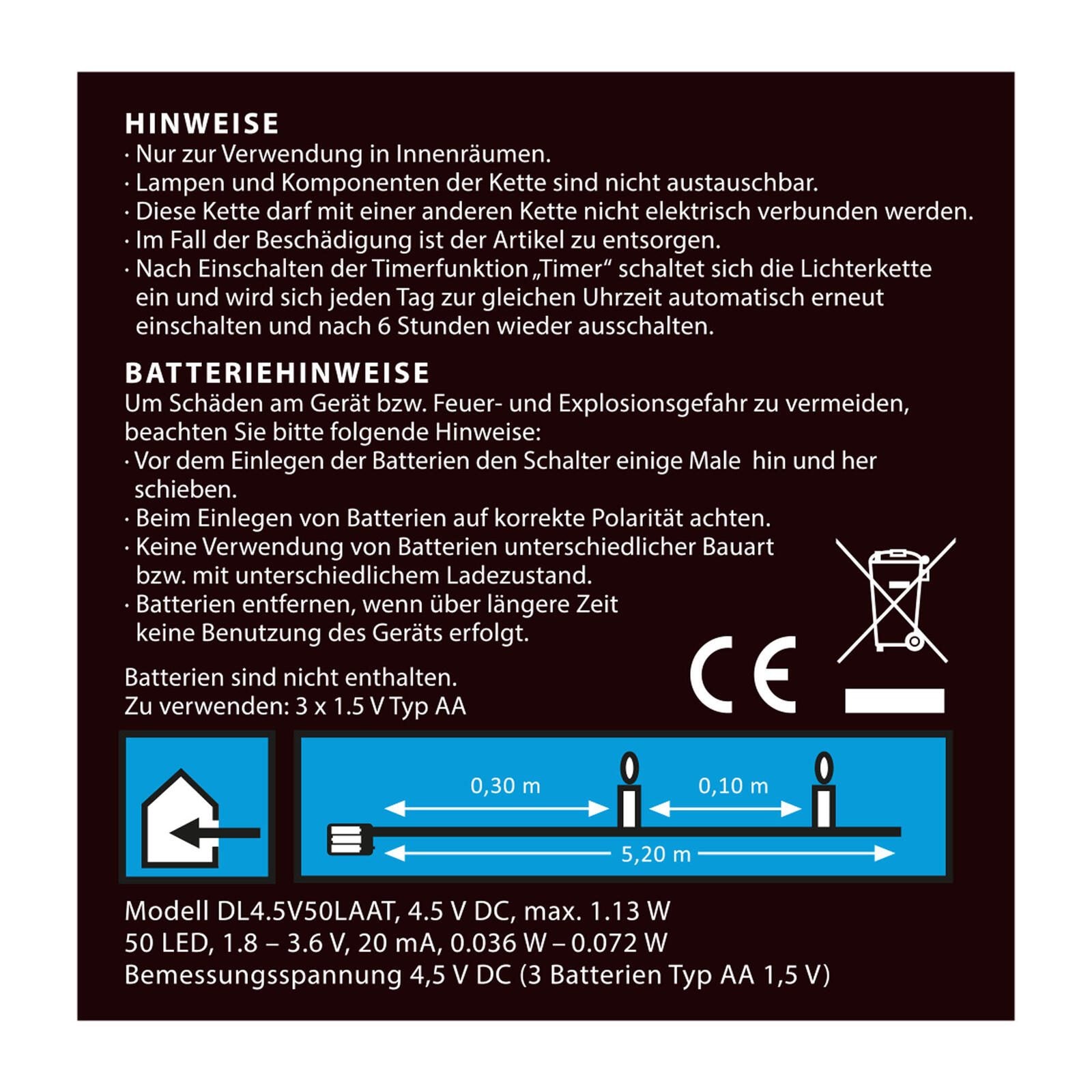 Idena Lichterkette 5.2 m silber