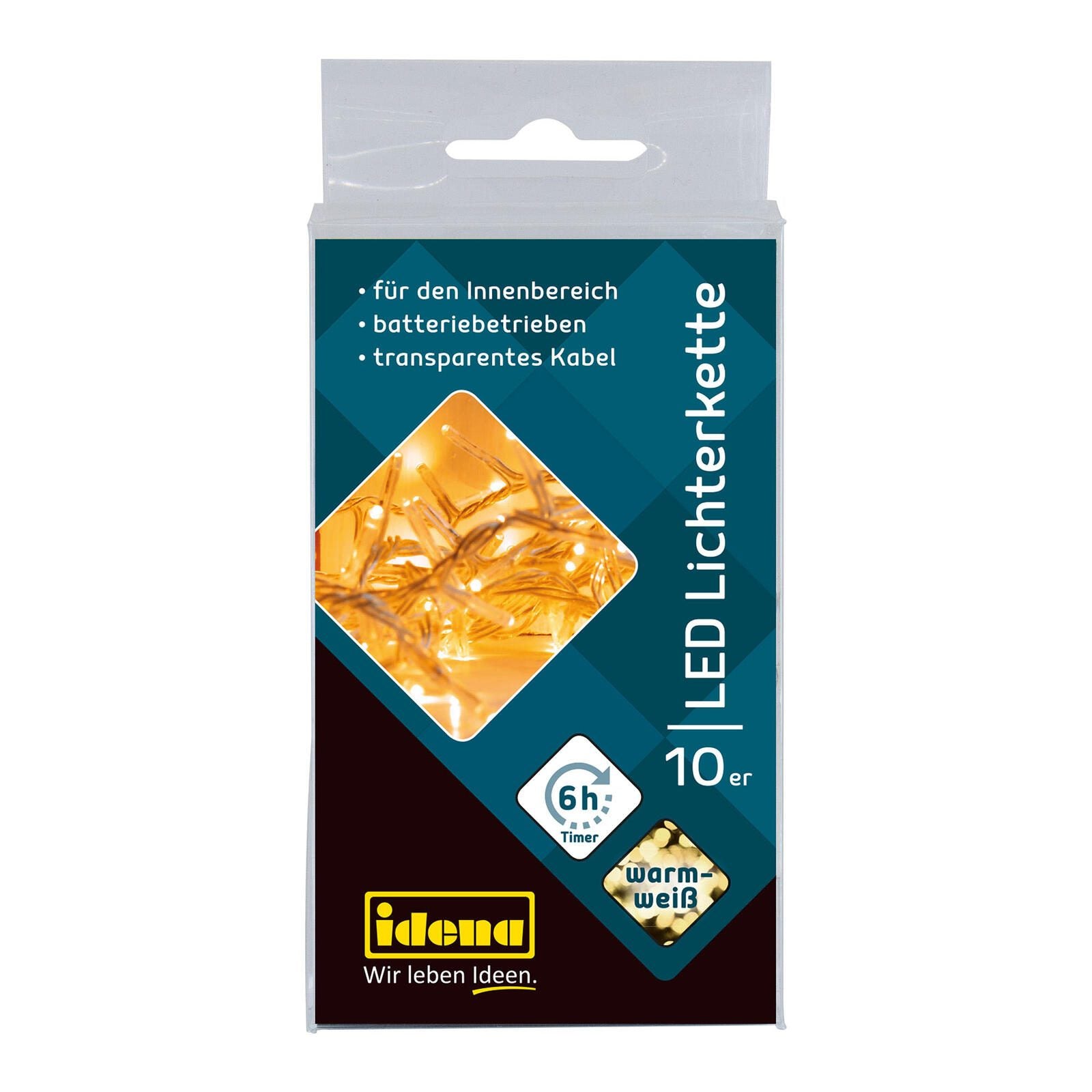 Idena Lichterkette 1 m transparent