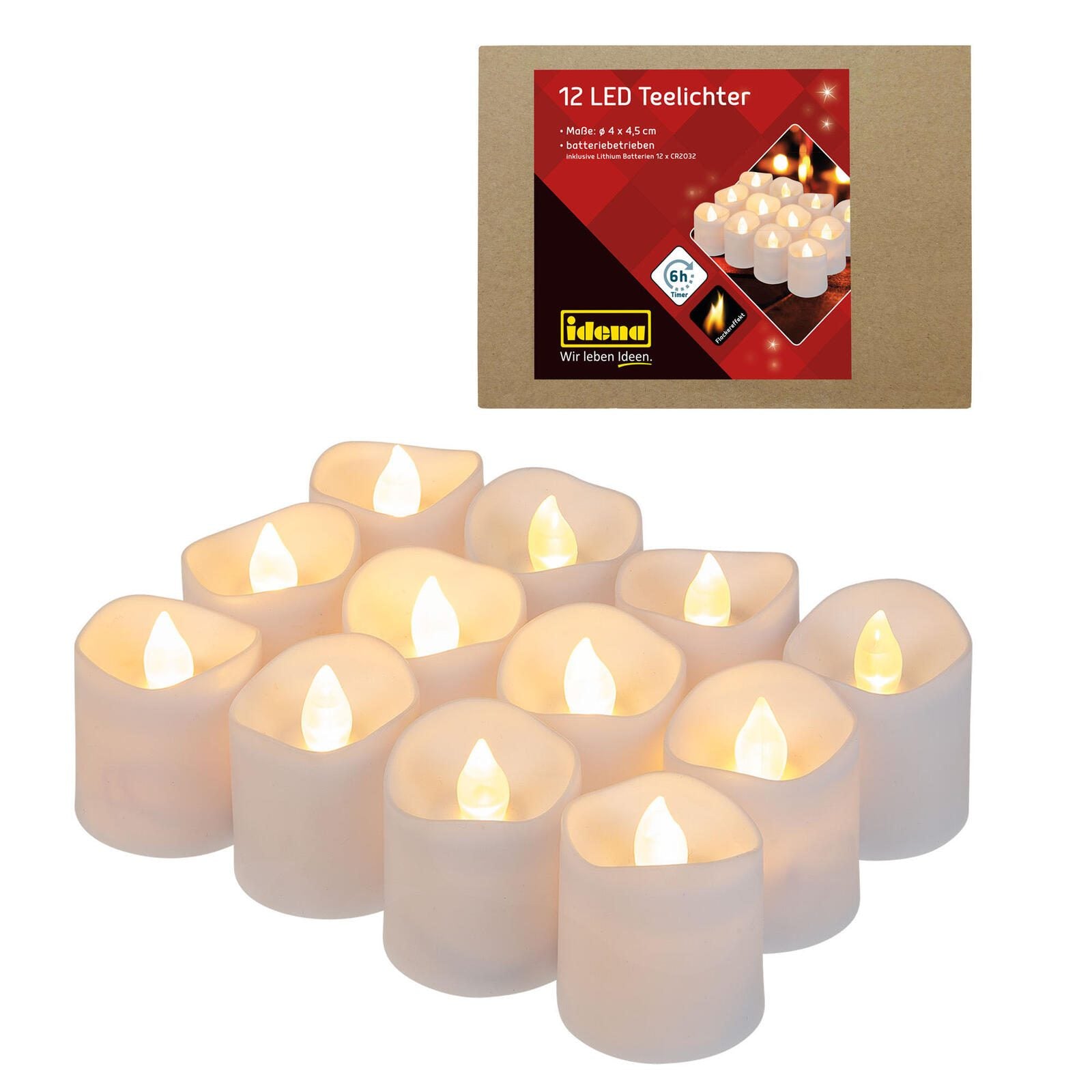 Idena LED-Teelichter 4.5 cm weiß