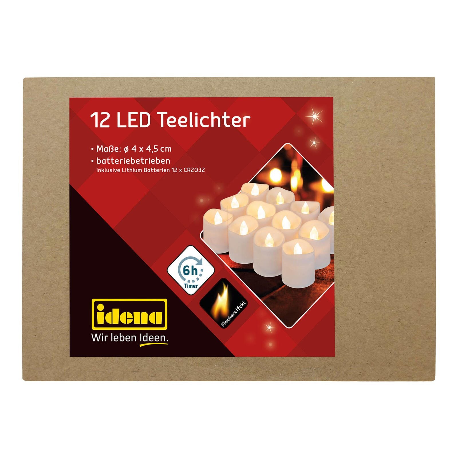Idena LED-Teelichter 4.5 cm weiß