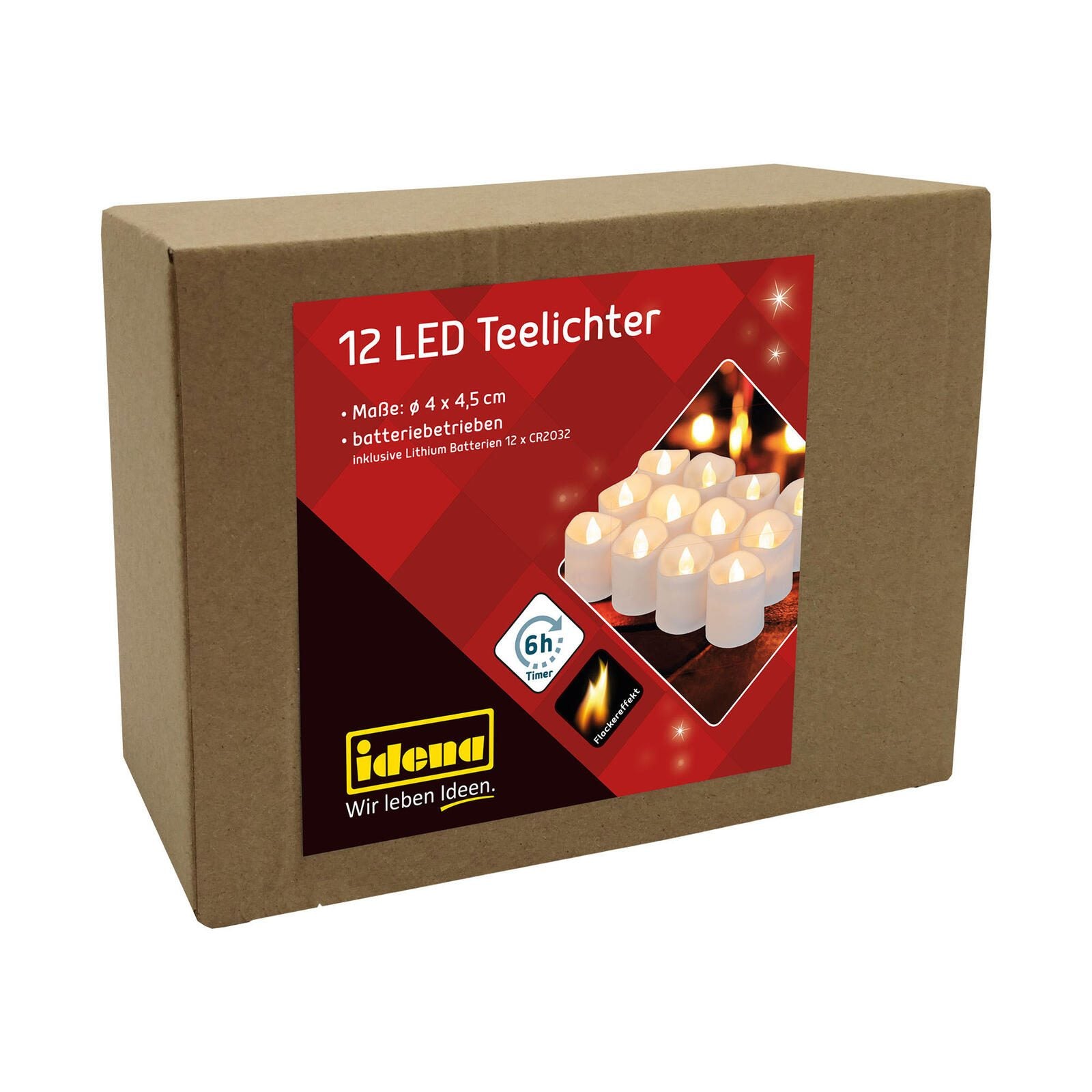 Idena LED-Teelichter 4.5 cm weiß