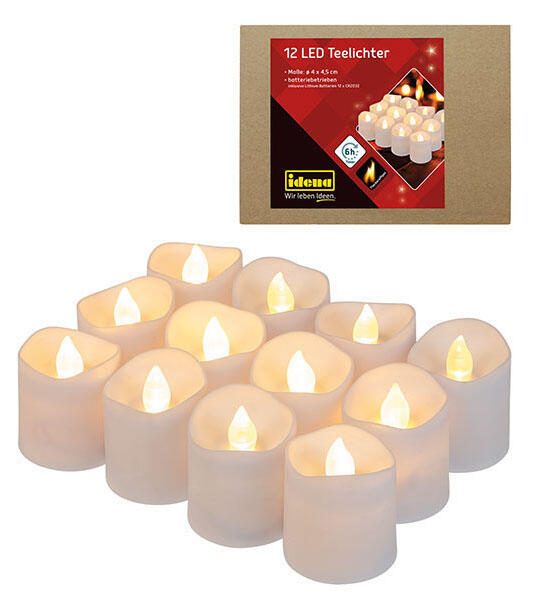 Idena LED-Teelichter 4.5 cm weiß