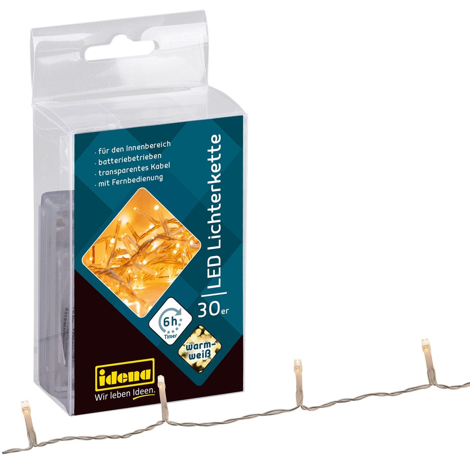 Idena Lichterkette 1.75 m transparent